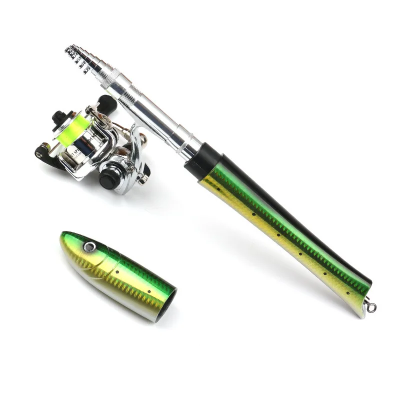 NEWOEM 1m/1.4m/1.6m Fish Type Portable Pocket Fishing Rod Set Mini Kids Ice Raft Fishing Rod view 5
