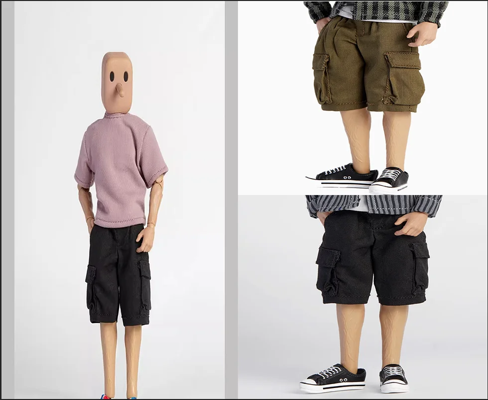 

1/12 Scale Soldier Trendy Multi-pocket Cargo Shorts Pants Model Accessories for 6" Action Figure Body In Stock