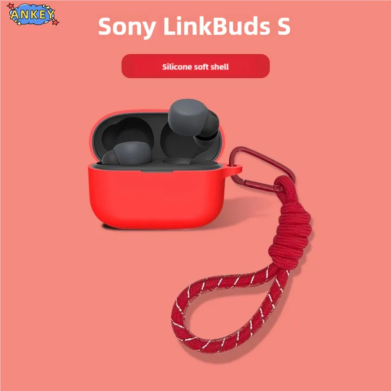for SONY LinkBuds S Case Protective WF-LS900N Nylon Lanyard Soft Cover Headphone Shells Sleeve Hand Rope Strap Accessories