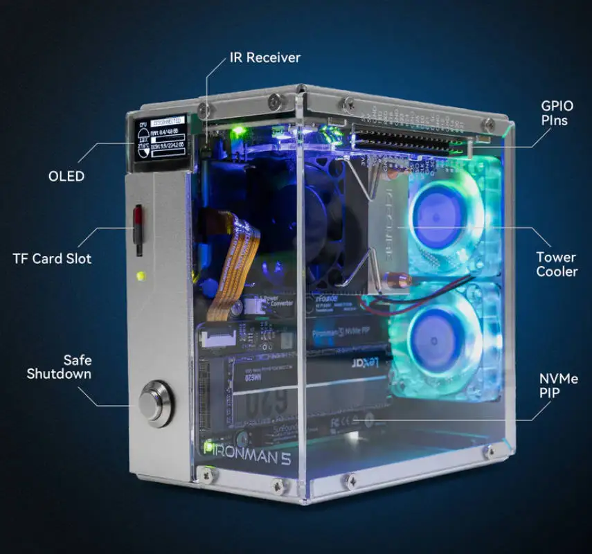 Pironman 5 NVMe M.2 SSD PCIe Mini PC Case For Raspberry Pi 5 (EN/DE/JP Online Documents）