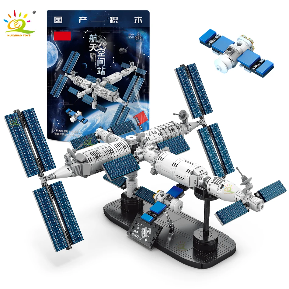 

Space Station Model Building Blocks Aviation Manned Spacecraft Astronauts City Construction Bricks Educational Toys for Children