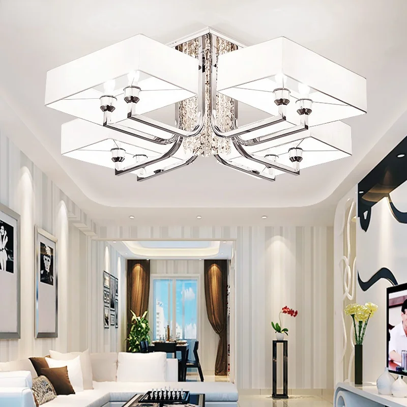 

Modern Lustre Crystal Led Ceiling Lights Novelty Chrome Metal Living Room Lamp Bedroom Light Fixtures