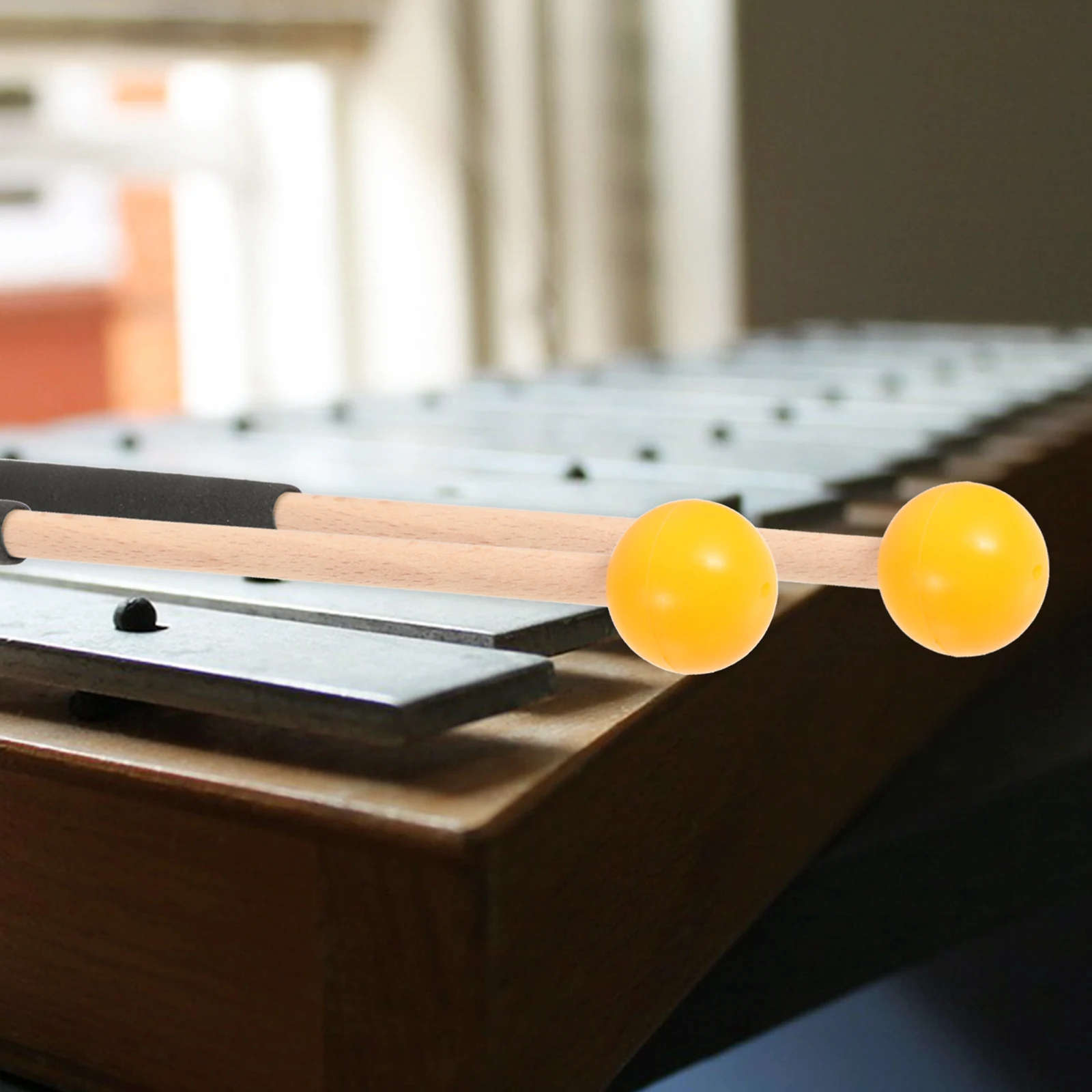 

Durable Drumsticks Marimba Sticks Xylophone Mallet Percussion Instrument Wood Rubber Smooth Surface Comfortable Grip Musical