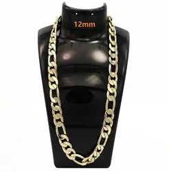 Men's 14k Gold Plated Figaro Link Chain 24