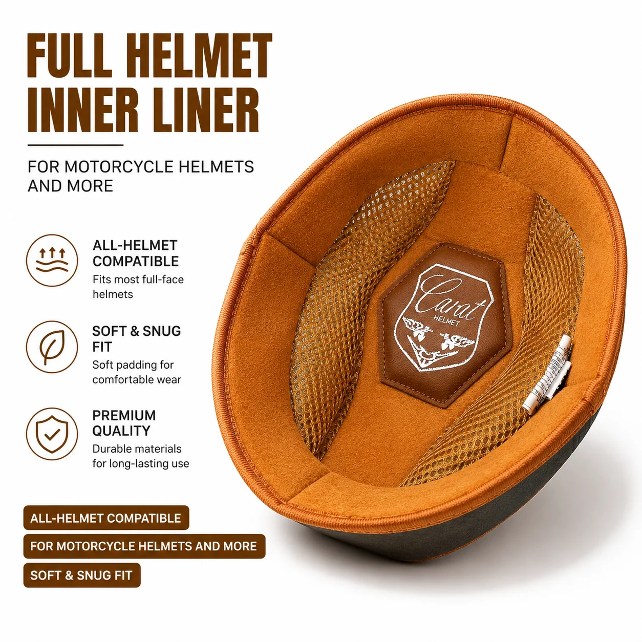 Universal Full Face Helmet Inner Liner Soft Breathable Padding for Motorcycle Helmets Snug Fit Replacement Pad
