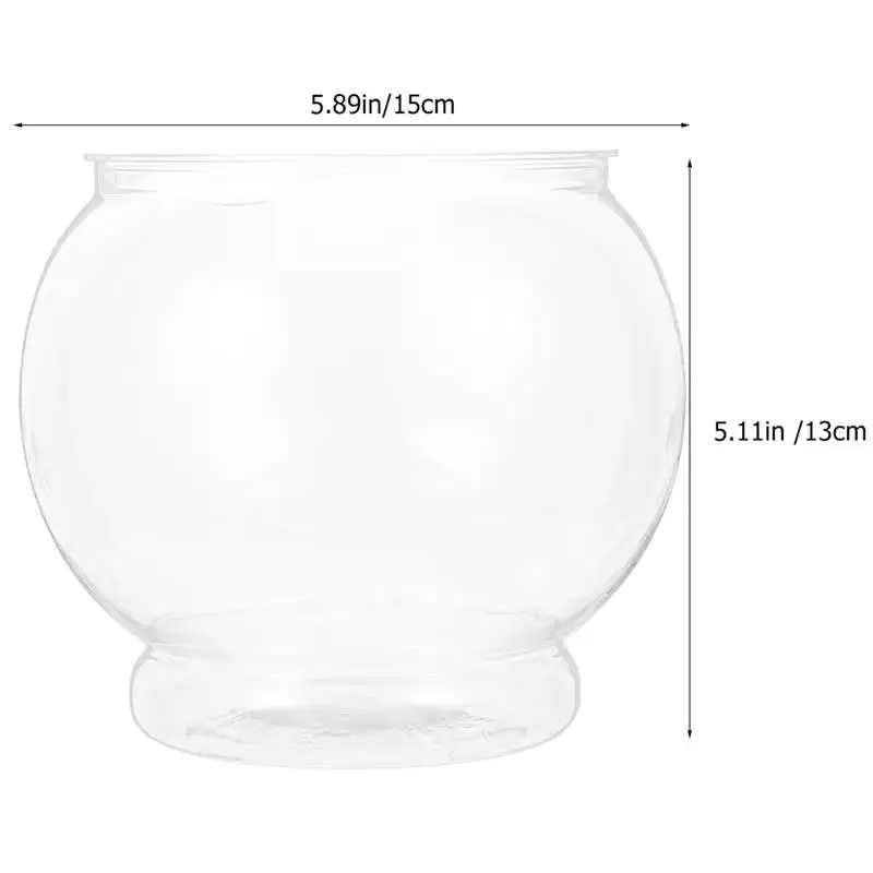 Plastic Fish Bowl Mini Fish Tank Round Unbreakable Aquarium Transparent Vase Aquarium Clear Globe Hydroponic Planter Vase Pot