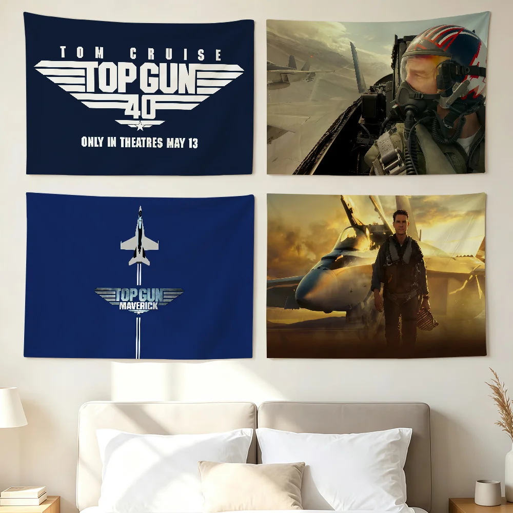Movie T-Top Gun M-Maverick Flag Wall Decorations Home Decor Suitable For Living Rooms Bedrooms Dormitories Parties And Holidays