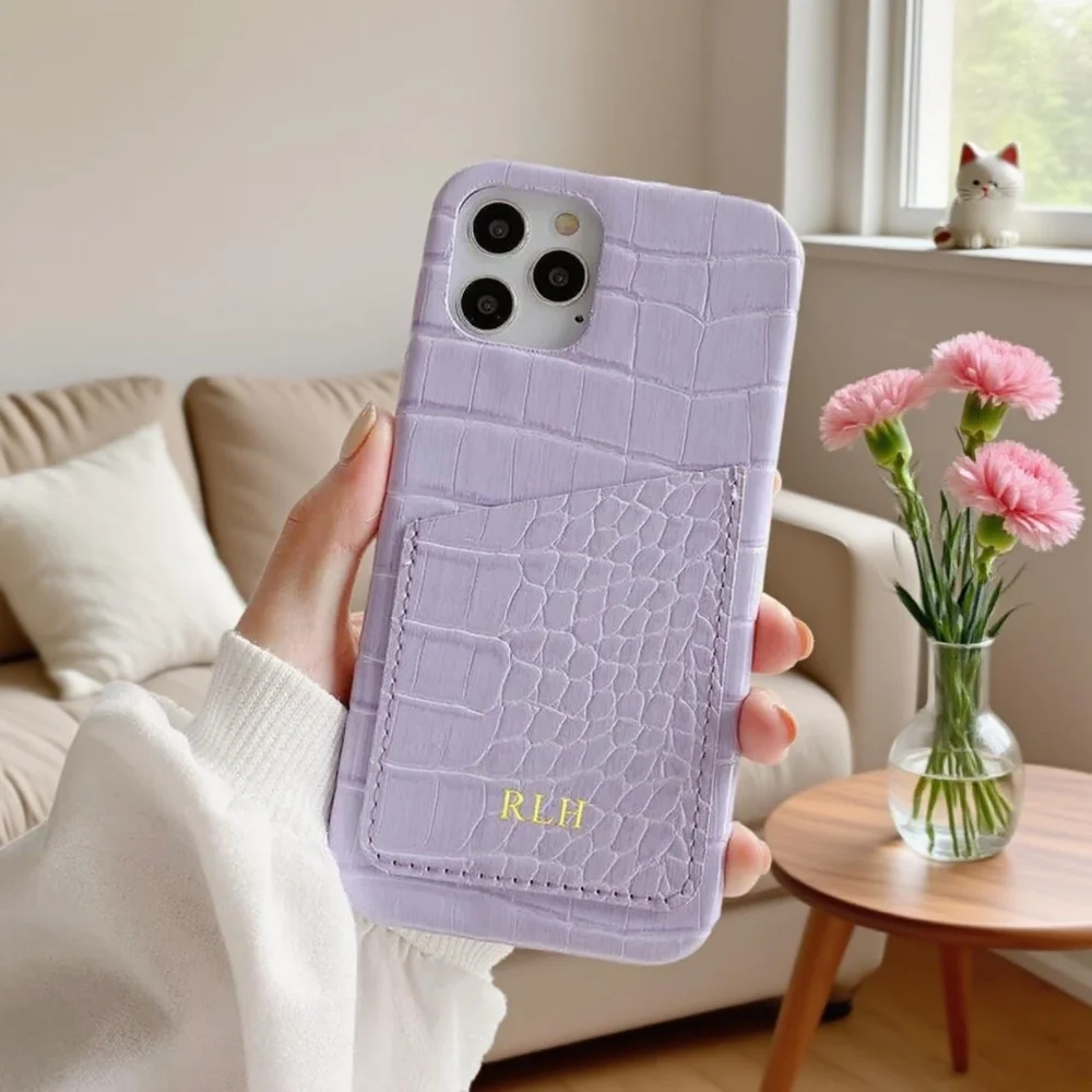 شخصية تقليد التمساح الملمس الذهب رسائل حافظة جلدية آيفون 16 15 14 13 12 11 برو ماكس XR زائد غطاء الهاتف الصلب