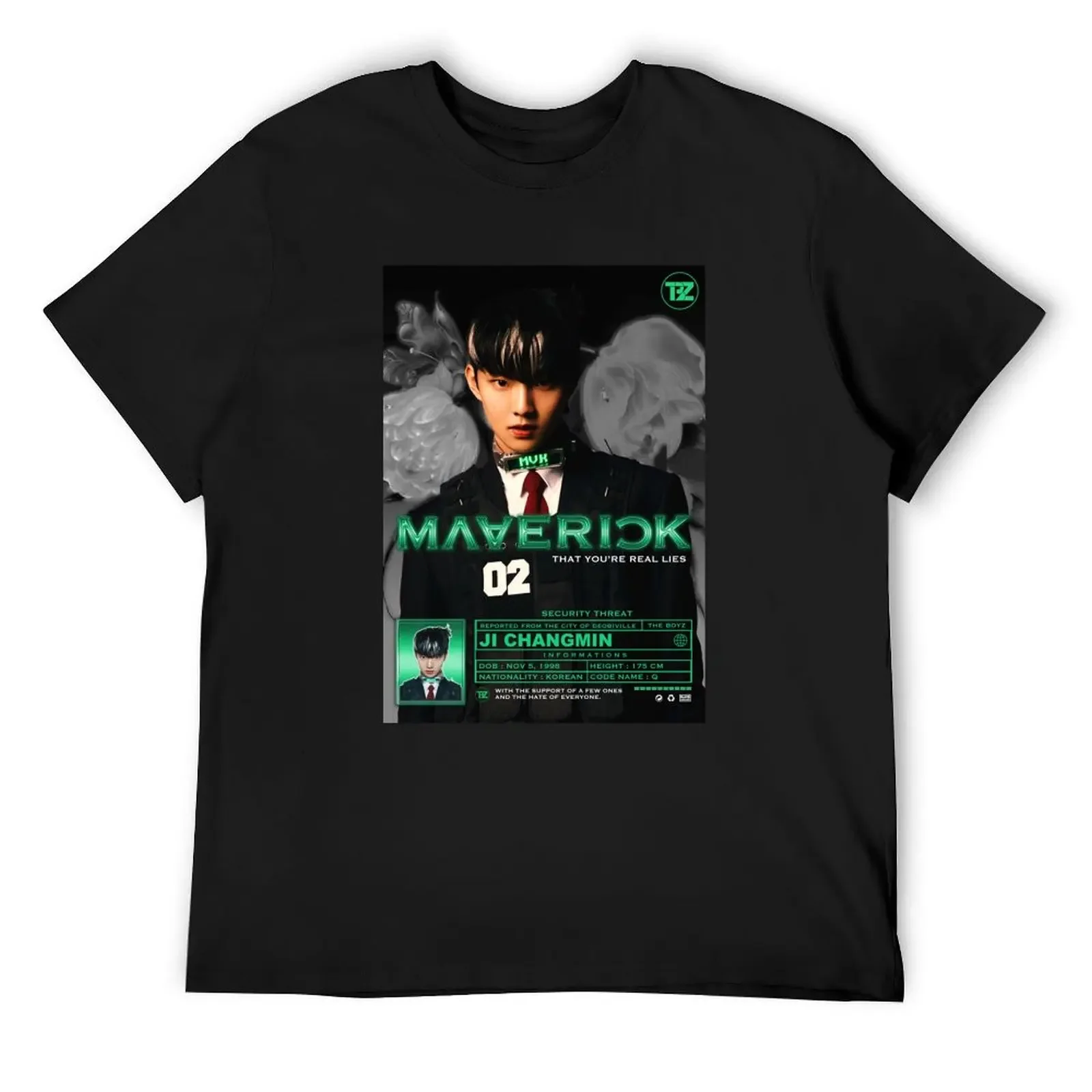 

Q (Changmin) Maverick ! [The Boyz] T-Shirt anime Short sleeve tee anime stuff cheap stuff Men's t-shirts