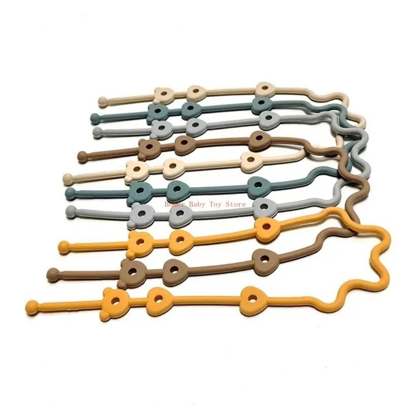 

J0PF Pacifier Clip for Babies Silicone Holder with Safety Straps Stroller Accessories Baby Pacifier Chain Toy & Cup Holder