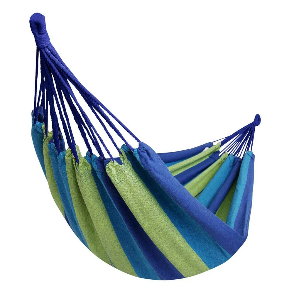

Portable Double Canvas Camping Hammock Lightweight Outdoor Travel Hanging Swing for Hiking Garden Backyard Balcony Indoor