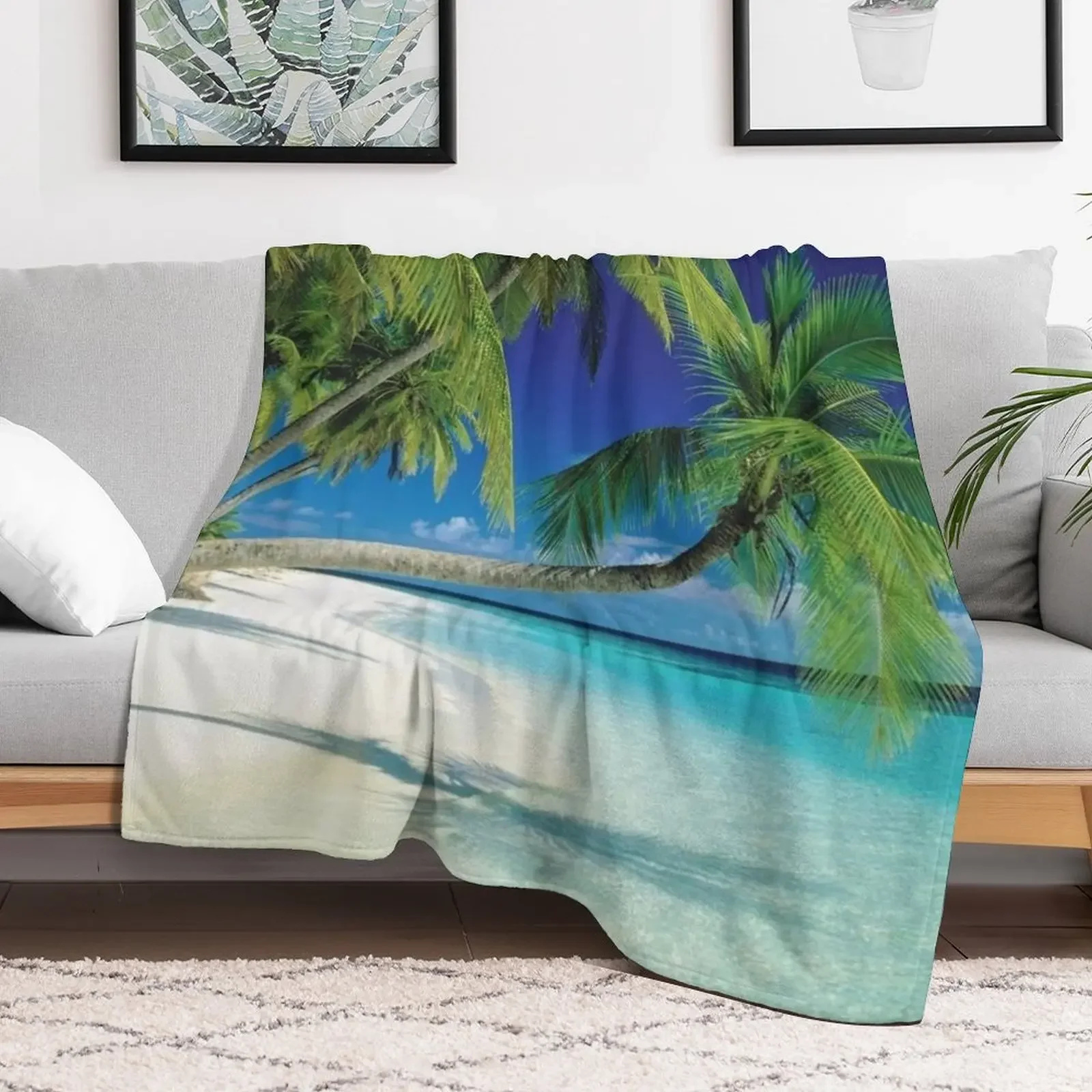 Maldives Polynesia Tropical Beach Photography Throw Blanket Nap Luxury St Kid'S Blankets