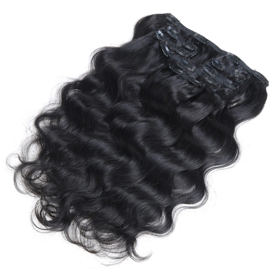 Rebecca Hair-Extensions de Cheveux Humains Ondulés à réinitialisation, Tresse Brésilienne Naturelle Remy, pour Toute la Tête, 7 Pièces