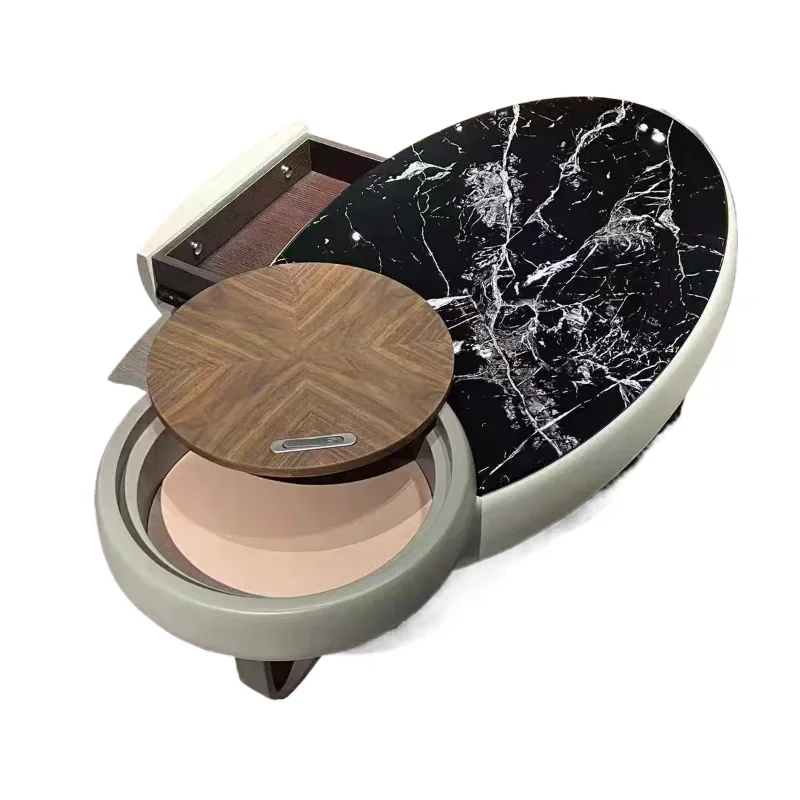 

Natural living room luxury stone coffee table, oval home use, high-end villa, high-end coffee table