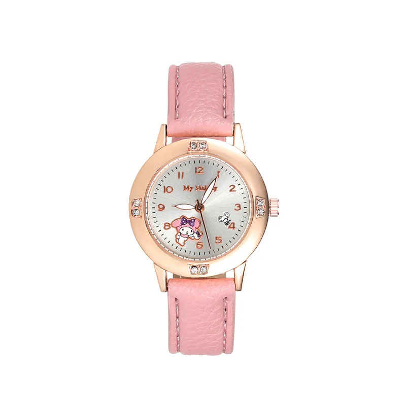 Rose Gold Diamond Belt Watch Middle School Student Watch Women Sanrio Alloy Quartz Watch Wholesale Cross-Border Supply