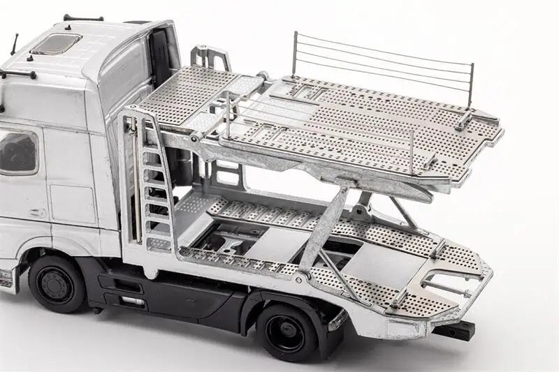 GCD 1:64 Actros Double Deck Trailer Silver /Black LHD  Diecast Model Car