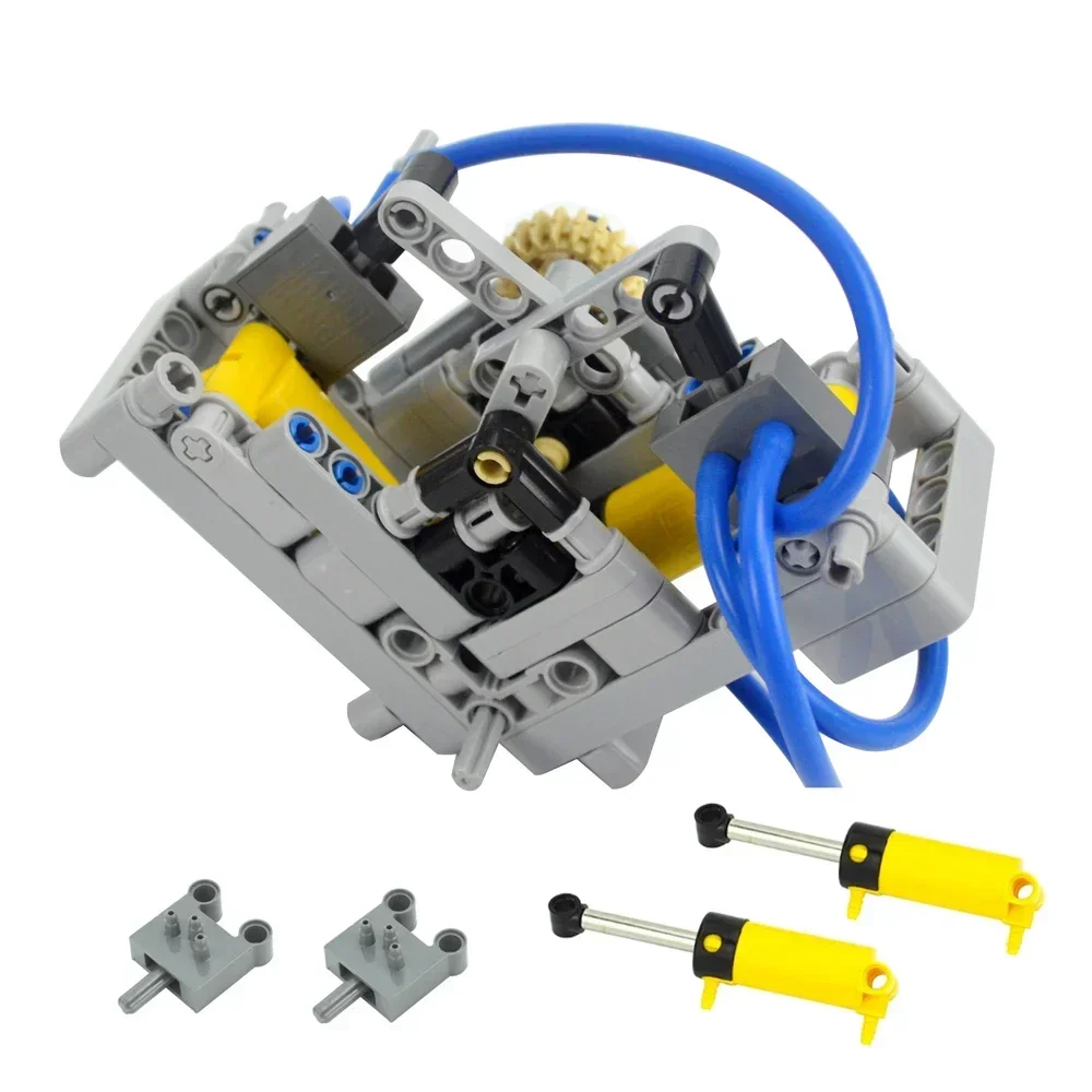 NEW DIY Bricks MOC Customed V2 Pneumatic Engine Matched with Technical 47225 Pneumatics Cylinder Building Blocks Creative Toys