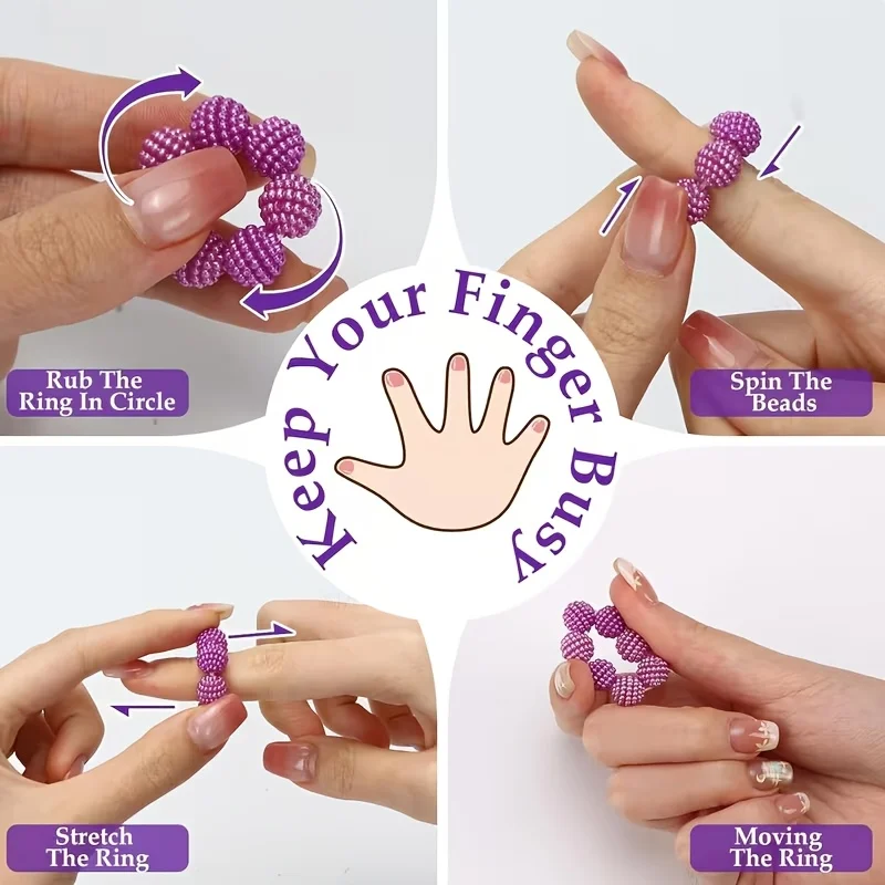 2 Stück Sensorischer Stachelring, Verstellbarer Farbverlauf Fidget-Massagegerät zur Stresslinderung für Zuhause, Büro und Reisen