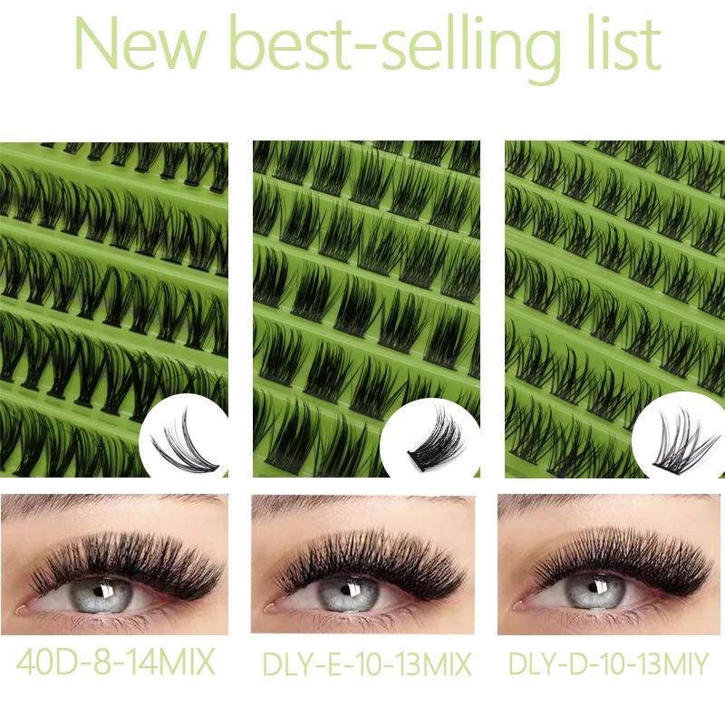 200/160/120/100Cluster Lashes Natural Eyelash extension Volume Individual Lashes Mixed Tray Faux Mink Lashes Cilias Makeup