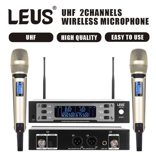 Imagen 1 del producto LEUS UH-20 UHF EW135G4 SKM9000 micrófono inalámbrico de canales duales de Metal de alta calidad Karaoke puesta en escena sistema dinámico