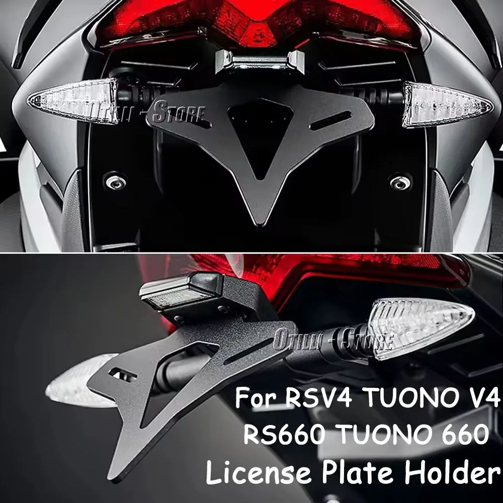 

Motorcycle Plates Holder Fender Eliminator Rear Tail Tidy LED Light For APRILIA RSV4 Tuono V4 RS660 TUONO 660 2021 2022 2023