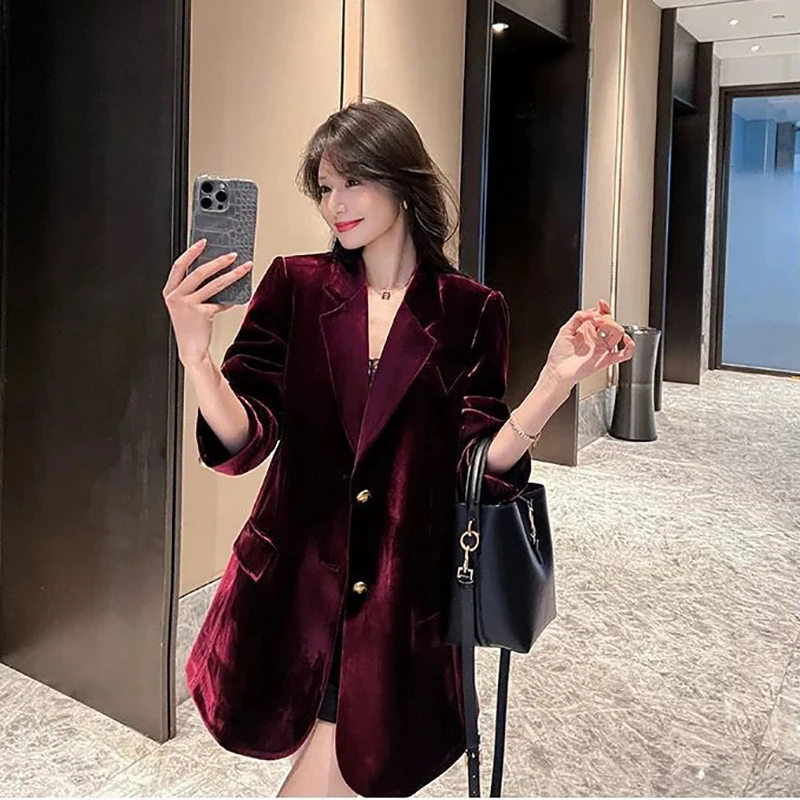 2025 AutumnWinter New Chic Professional Blazer Jacket Outwear Women's Loose All-match Casual Fashion High-end Suit Jacket Tops