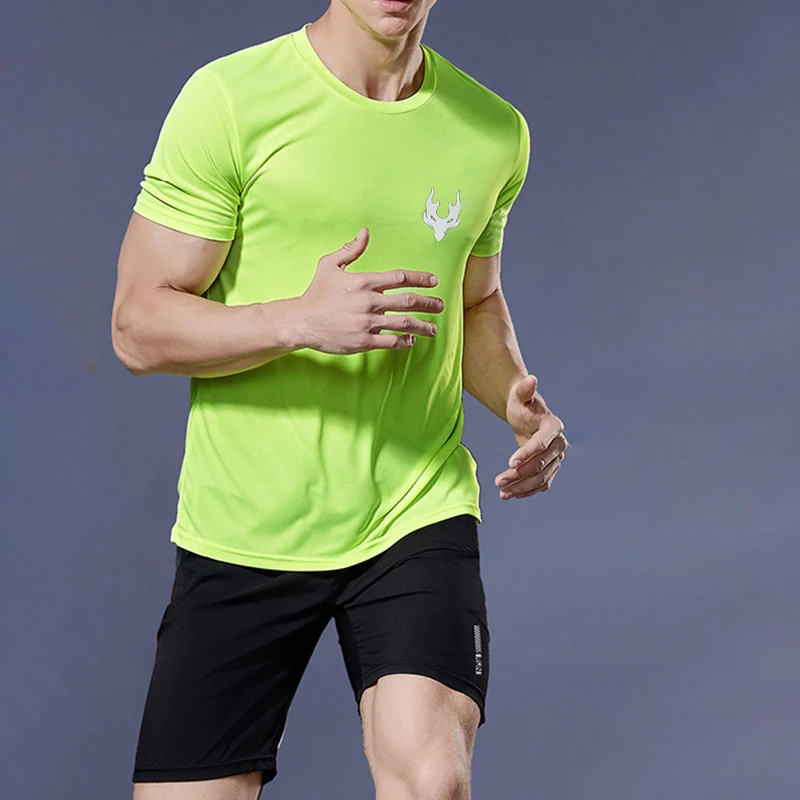 Männer Lauf T-Shirt Sommer Sport Tops T Jersey Männlich Fußball Kleidung Quick Dry T-shirt Gym Fitness Workout T Shirt Männer – Detail 8
