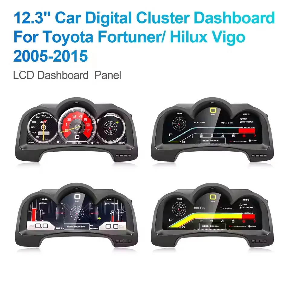 

12.3 Inch Digital Cluster For Toyota Fortuner/ Hilux 2005-2015 Dashboard Virtual Cockpit Instrument Auto Speed Meter Dash Panel