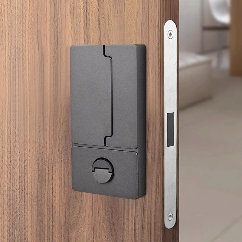 Minimalist Silent Magnetic Suction Bedroom Wooden Door Lock Embedded Swing Door Lock Without Handle Double-sided Invisible Lock
