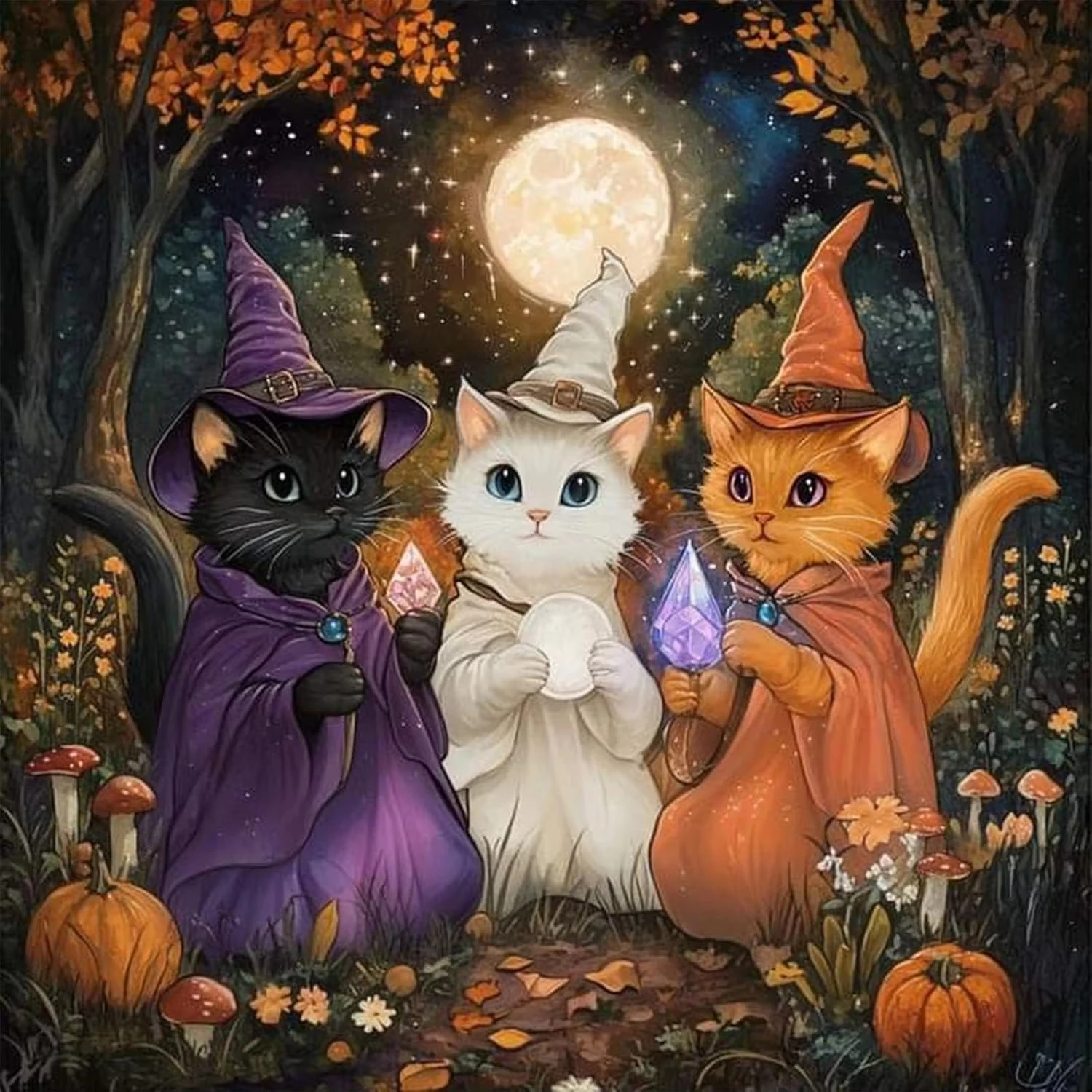 

Wizard Cat 500PCS/1024 PCS Jigsaw Puzzles Relaxing Family Activity Games for Living Room Home Decor Gift