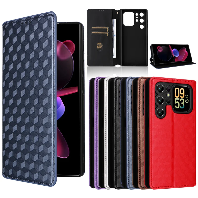 For Oukitel C62 Pro Magnetic Card Flip Leather Stand stereoscopic