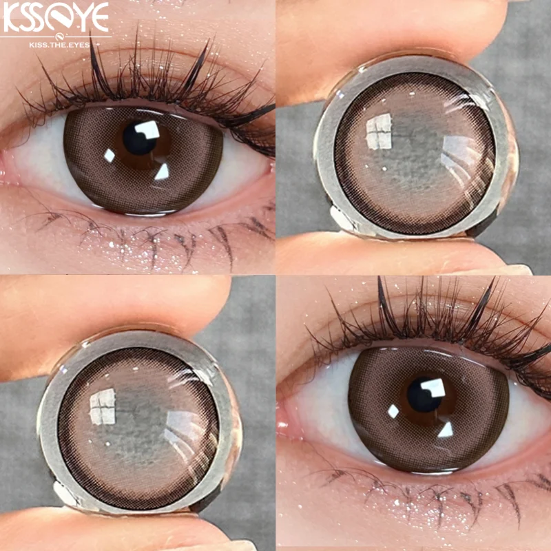 KSSEYE 2PCS Red Contact Lenses with Prescription Beauty Pupils Natural Soft Eye Pink Lenses Makeup Cosplay Free Shipping Yearly