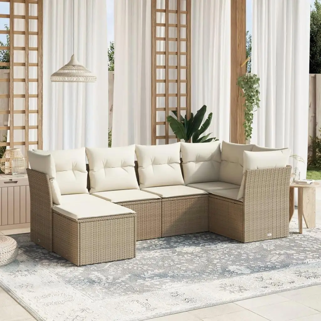 

Beige Cream White Outdoor Garden Sofa Set Modern Patio Furniture Comfortable Seating