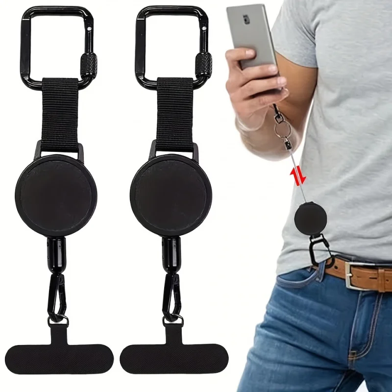 

Phone Lanyard Retractable Anti Theft Tether with Carabiner, Anti Drop Safety Strap for Smartphone Men Women for Sports Running.