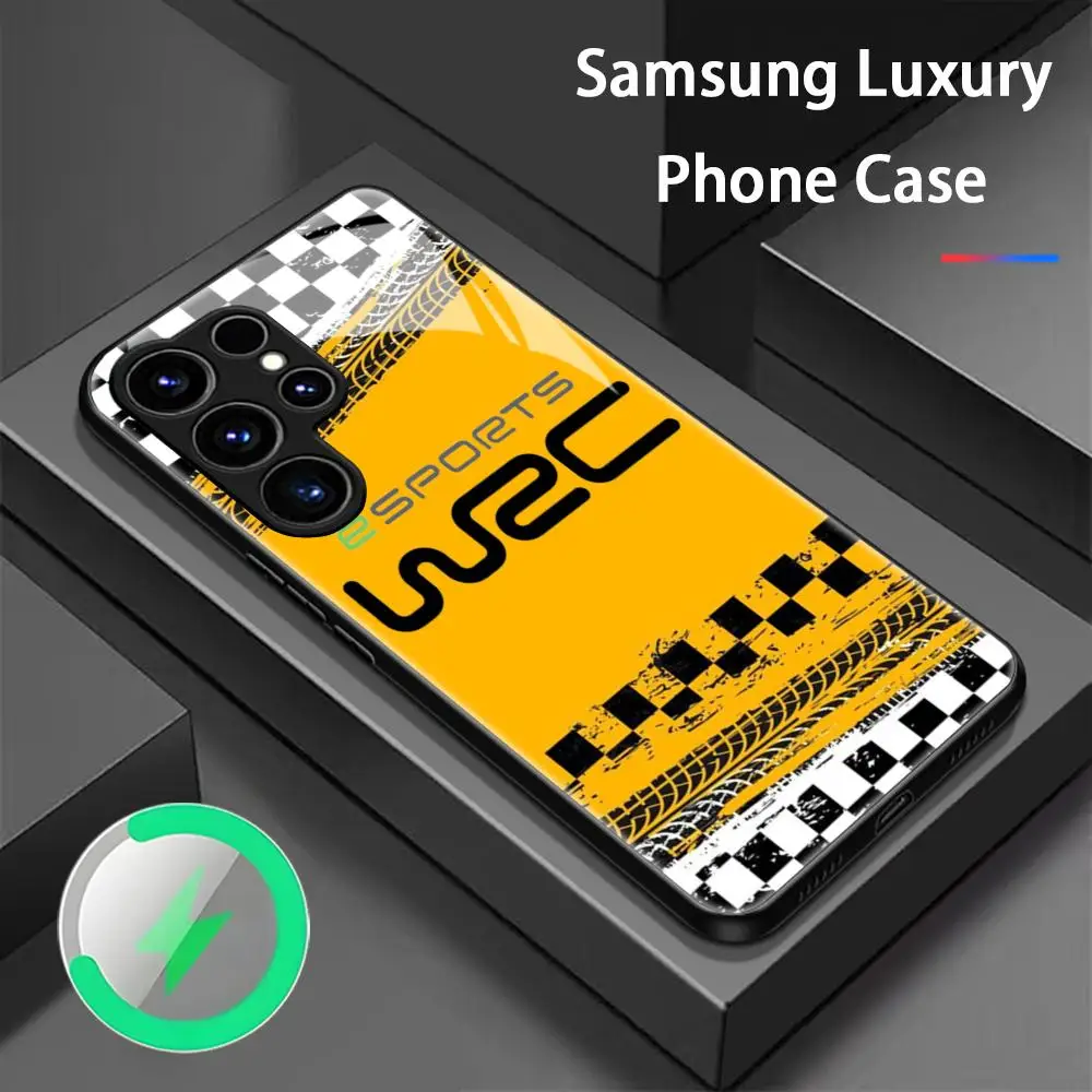 Чехол для телефона WRC Rally Racin для Samsung S25 S24 S23 S22 S21 S20 Plus Ultra Note20, стеклянный магнитный чехол
