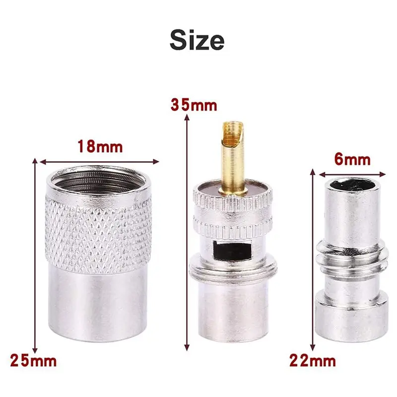 PHILE-100 Pack UHF/PL-259 Solder Connector Plug With Reducer For RG8X, RG8, RG59, LMR-400, RG-213 Coaxial Coax Cable
