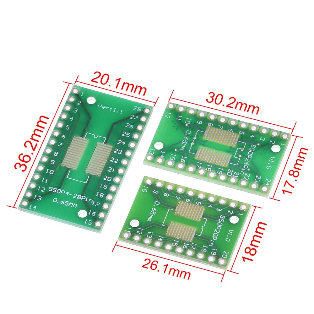 TZT 7value* Board Kit SMD Turn To DIP SOP MSOP SSOP TSSOP SOT23 8 10 14 16 20 24 28 SMT To DIP image 6