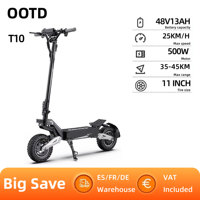 OOTD T10 Electric Scooter 900W Peak Power 11 Inch Vacuum Tires 48V 13Ah Battery Foldable Escooter