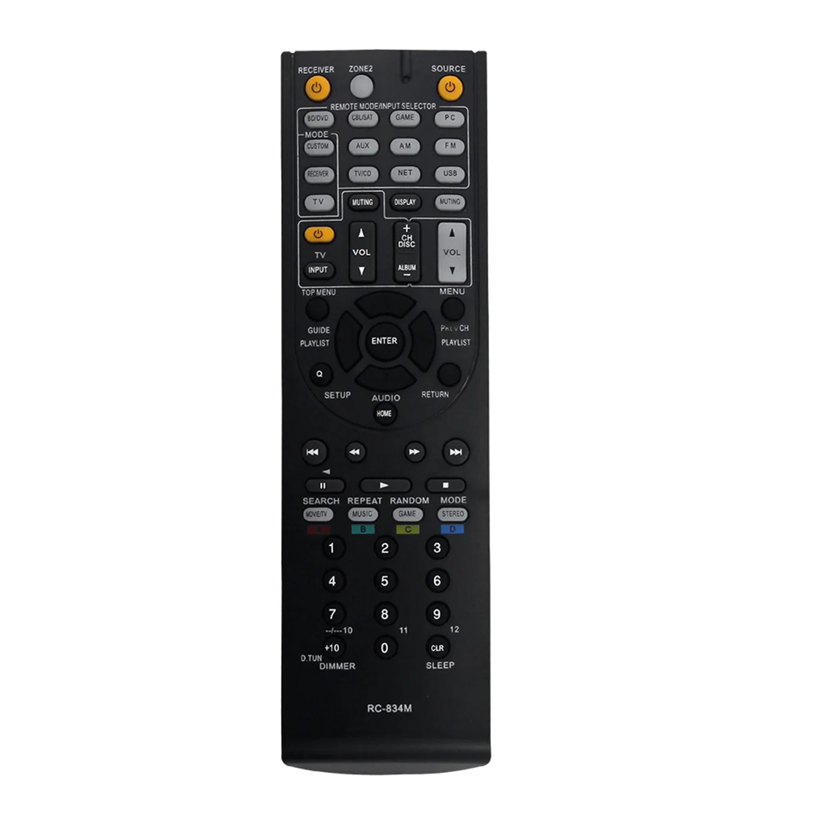 

RC-834M Replace Remote for Onkyo AV Receiver TX-NR515 TX-NR414 HT-RC440 HT-S6500 HT-S7500 HT-R791 HT-RC460 HT-R758