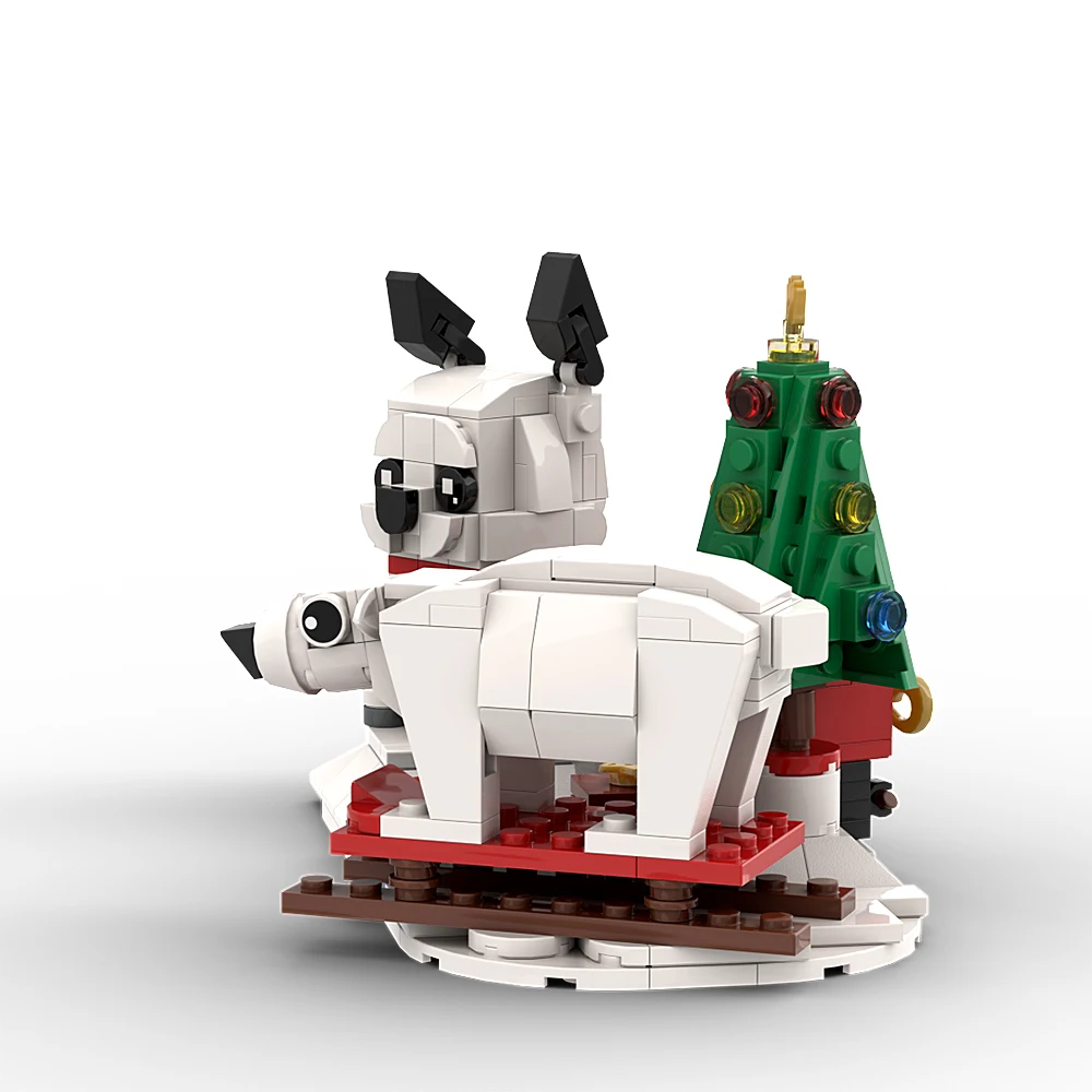 Gobricks MOC Christmas Sled Model Christmas Grilling Stand Building Blocks  Hot Drinks Stands Fire Place Bricks Santa Claus Toys