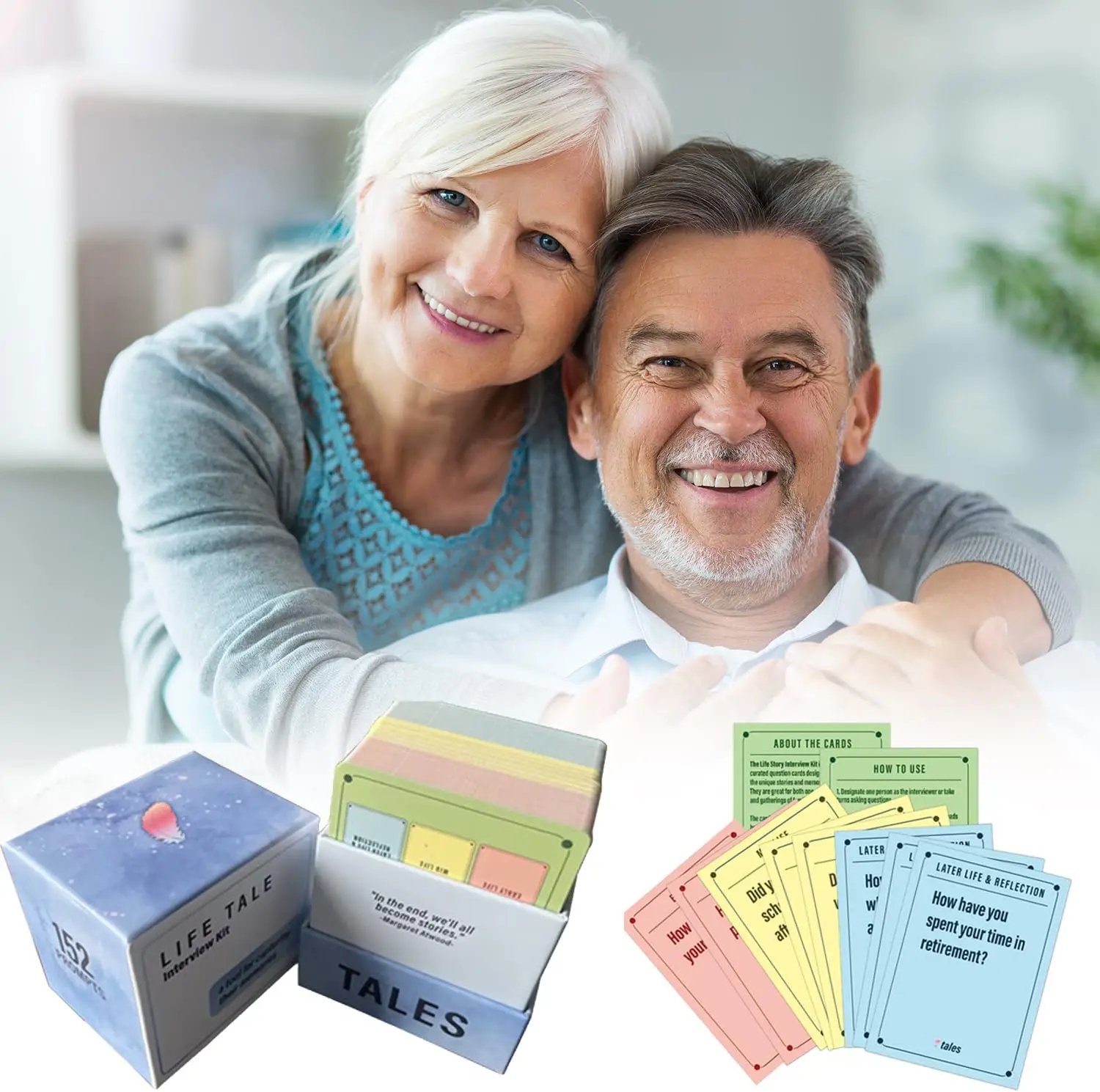 152 Carte per kit interviste Life Story Cartoline per kit interviste Life Story, domande intriganti per genitori e nonni, Memory Shari