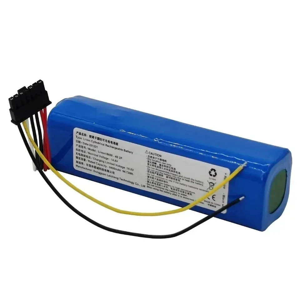 New 14.8V 12800mAh INR18650 MH1-4S2P-300S Robot Battery for Cecotec Conga 5090 5490 6090 Robotic Vacuum Cleaner