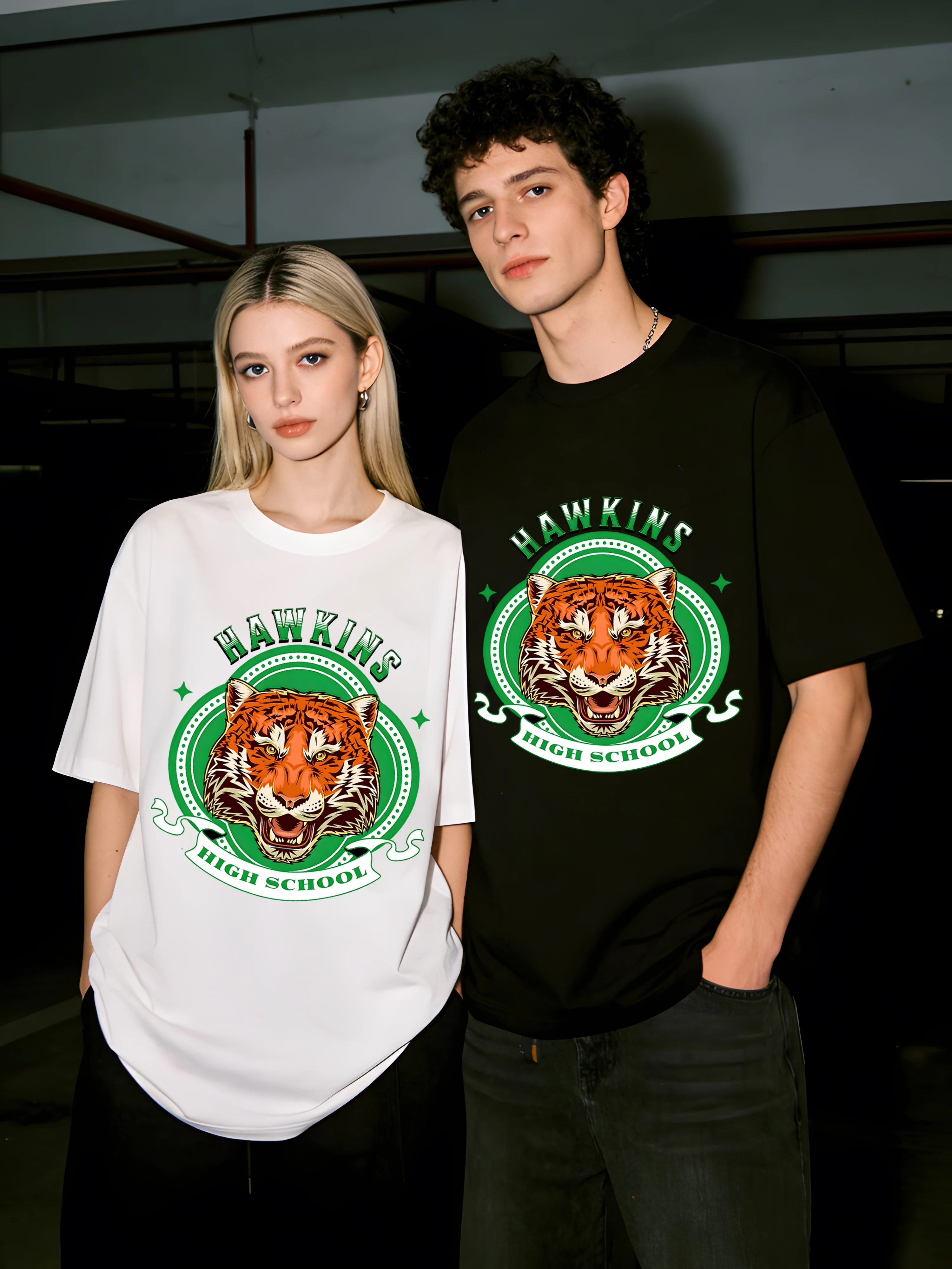 A Medal Composed Of Tigers T Shirt Couple Summer O-Neck T-Shirt Casual Cotton Clothing Fashion All-Match Unisex Retro Sportswear
