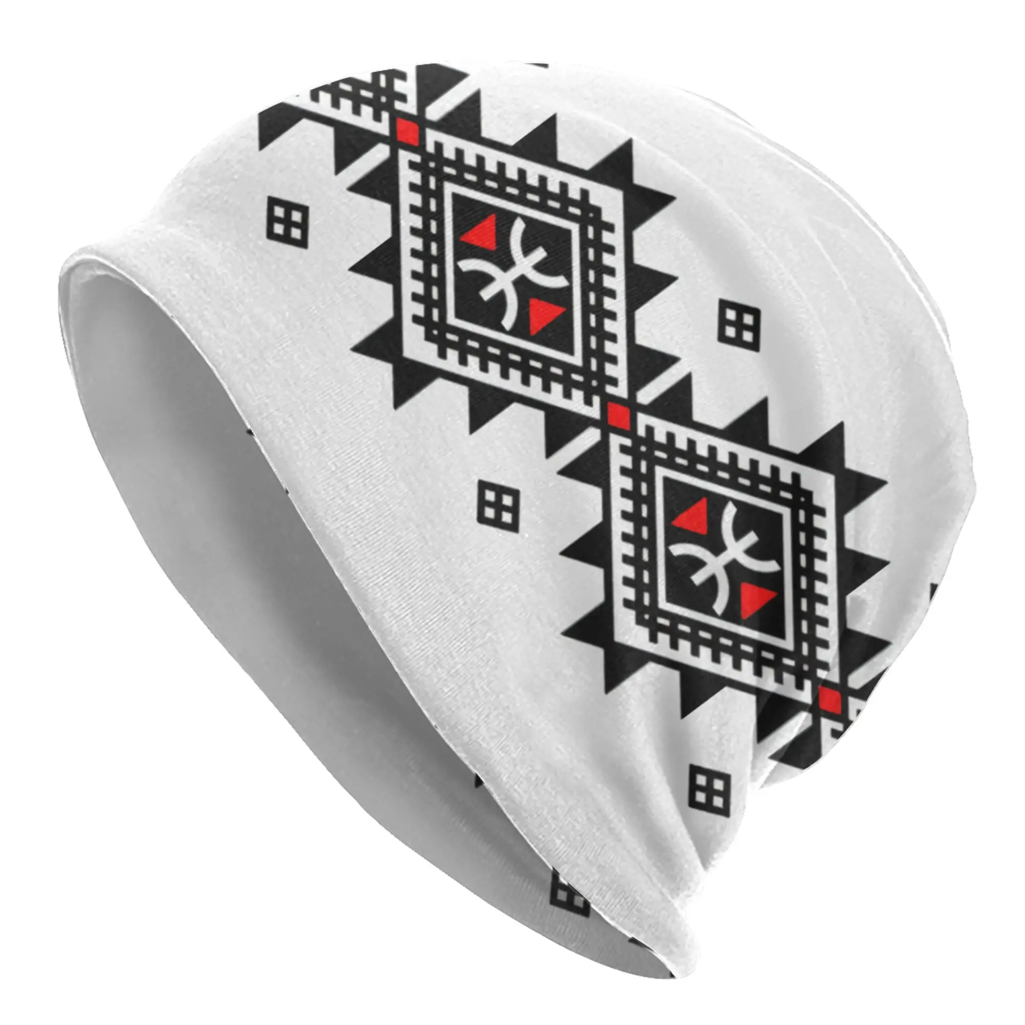 Amazigh Berbere Kabyle Motif Tapis de Souris Skullies Beanies Caps Unisex Winter Warm Knitting Hat Bonnet Hats Outdoor Ski Cap