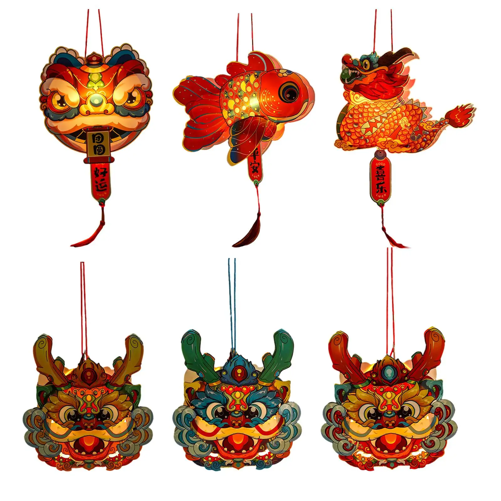 Chinese New Year Lantern DIY Craft Kit Cute 2024 Dragon Year Decor for Kids