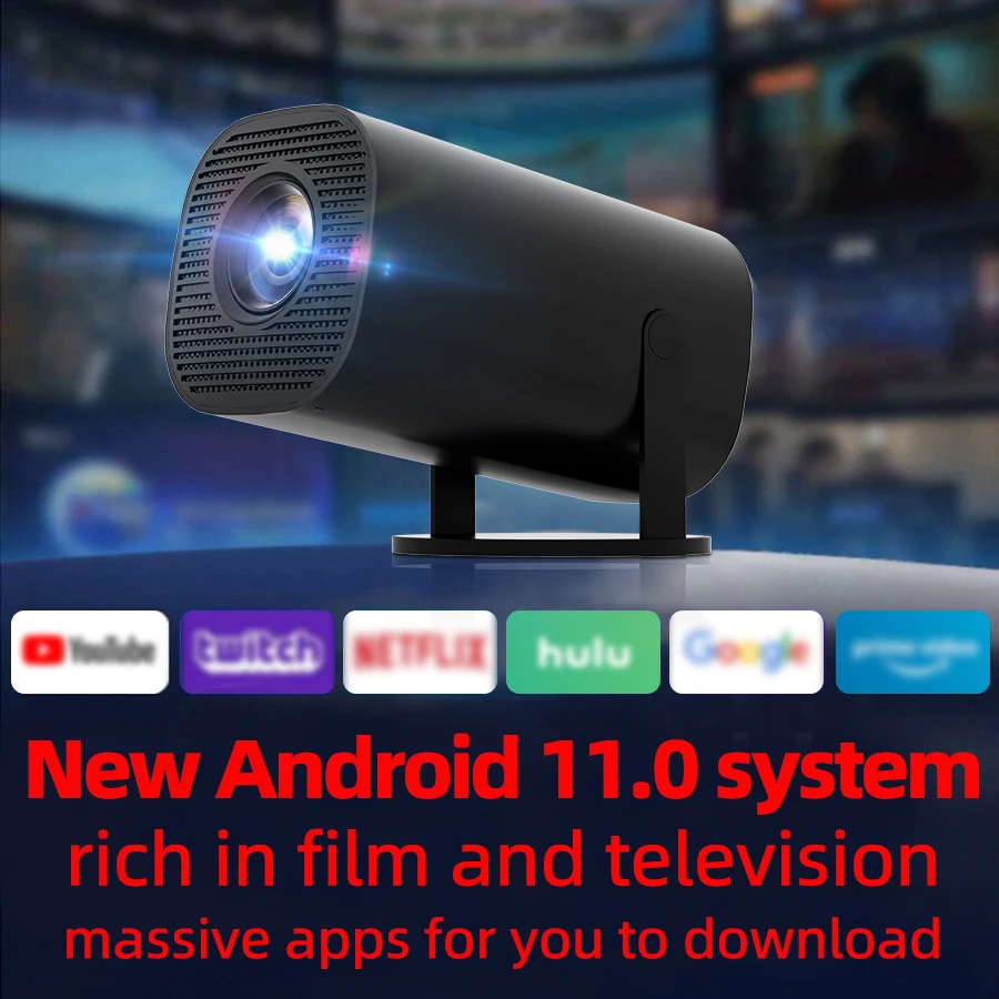 

HUASHIJIE Projector 4K Android 11 Dual Wifi6 260ANSI Allwinner H713 BT5.0 1280*1080P Cinema Outdoor Portable Projetor