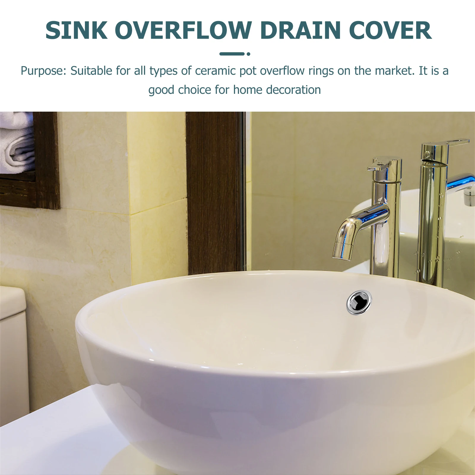 

15 Pcs Drain Stopper Bathroom Sink Hole Cover Decorative Decoration Accessory Dressing Table Silver