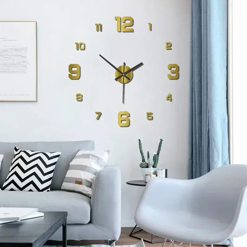 DIY Modern Design Large Wall Clock Fashion Decorative Living Room Wall Clock Home Decoration Clocks Decor Decoration for Bedroom