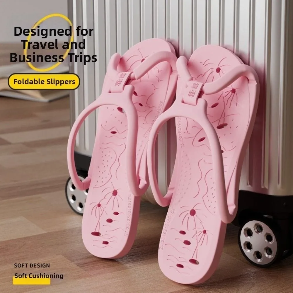 Rutschfeste, faltbare Reise-Hausschuhe, leichte, bequeme EVA-Hotel-Flip-Flops, weiche, flache Absätze, Badezimmer-Hausschuhe für Männer und Frauen – Detail 4
