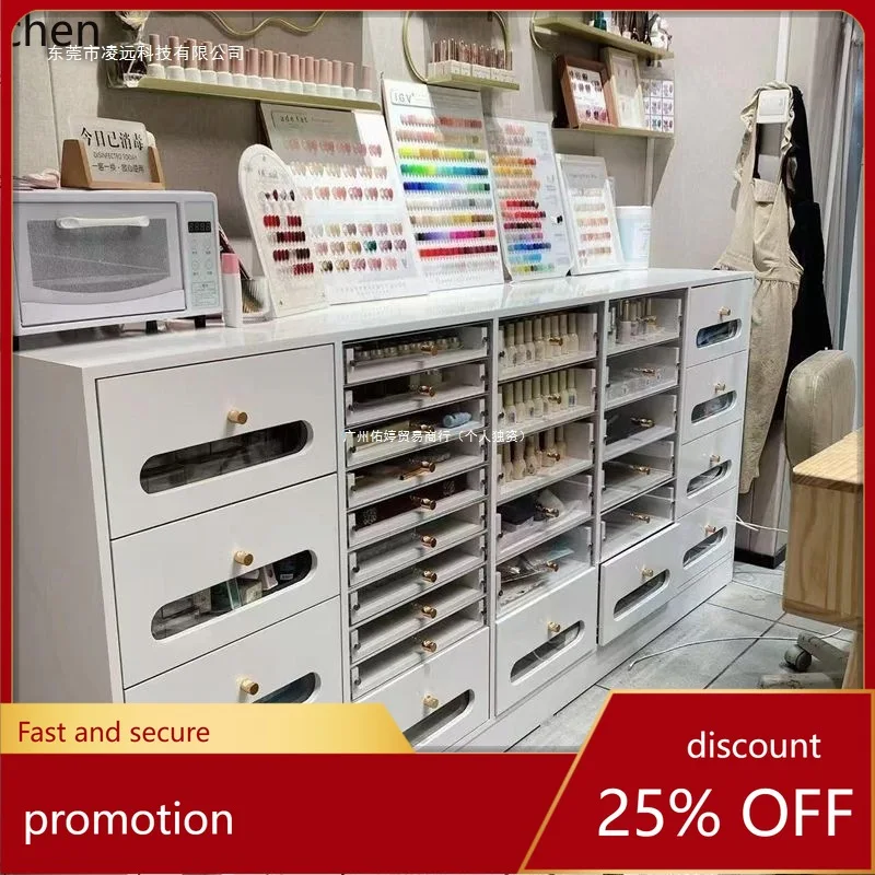 CZ Solid Wood Display Storage Cabinet Nail Polish Gel Storage Cabinet Nail Salon Floor Display Cabinet